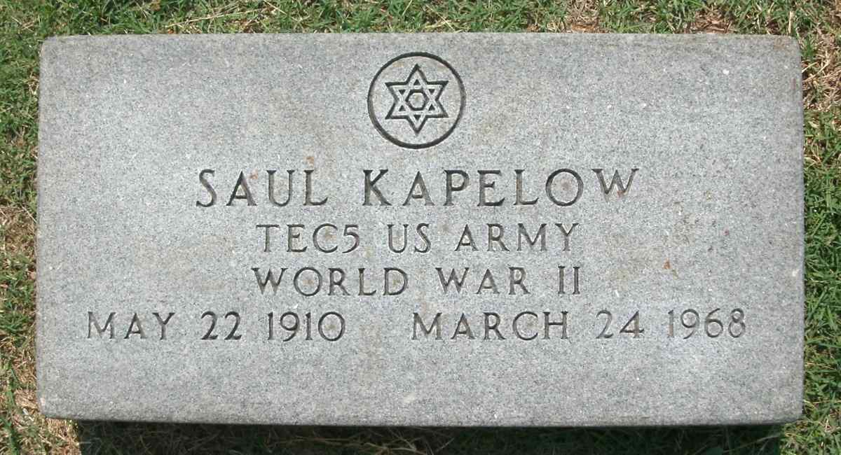 Saul Kapelow military tombstone