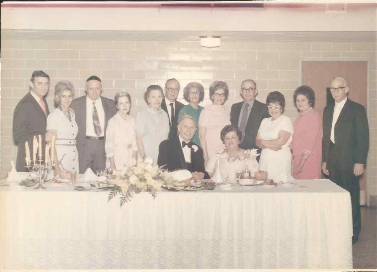 Bessie Evensky with her husband Julius Evensky and family at their 50th anniversary party
